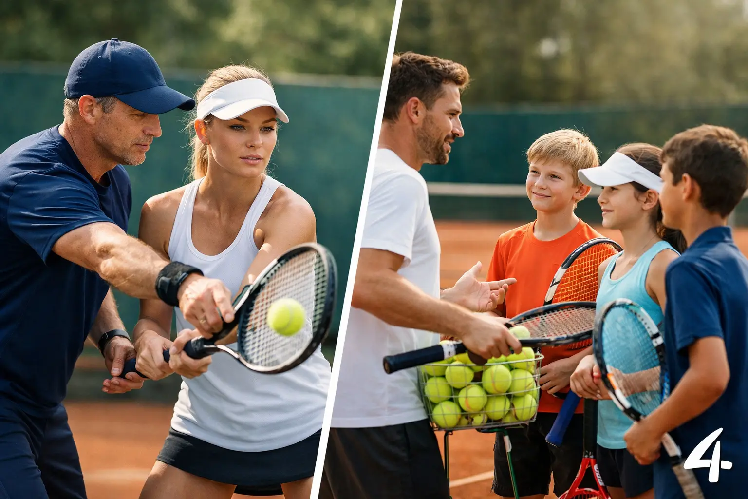 Lecții individuale versus grupe de tenis